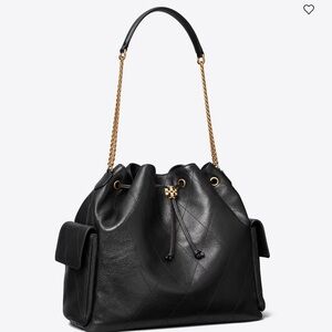 NWT Tory Burch Large Quilted Drawstring Shoulder Bag
